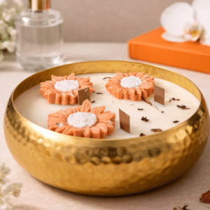 Sunlit Petals Urli candle by EuAura