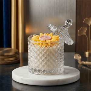 Sunflower jar candle mogra patchouli scented decorative candle for home décor by EuAura